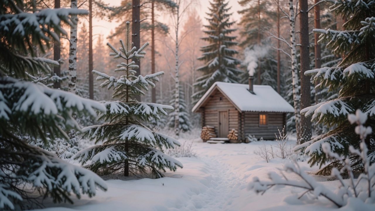 Estonian forest and wooden home interior